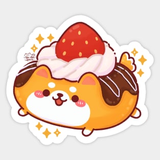 Cute Strawberry Shiba Dog-nut Sticker